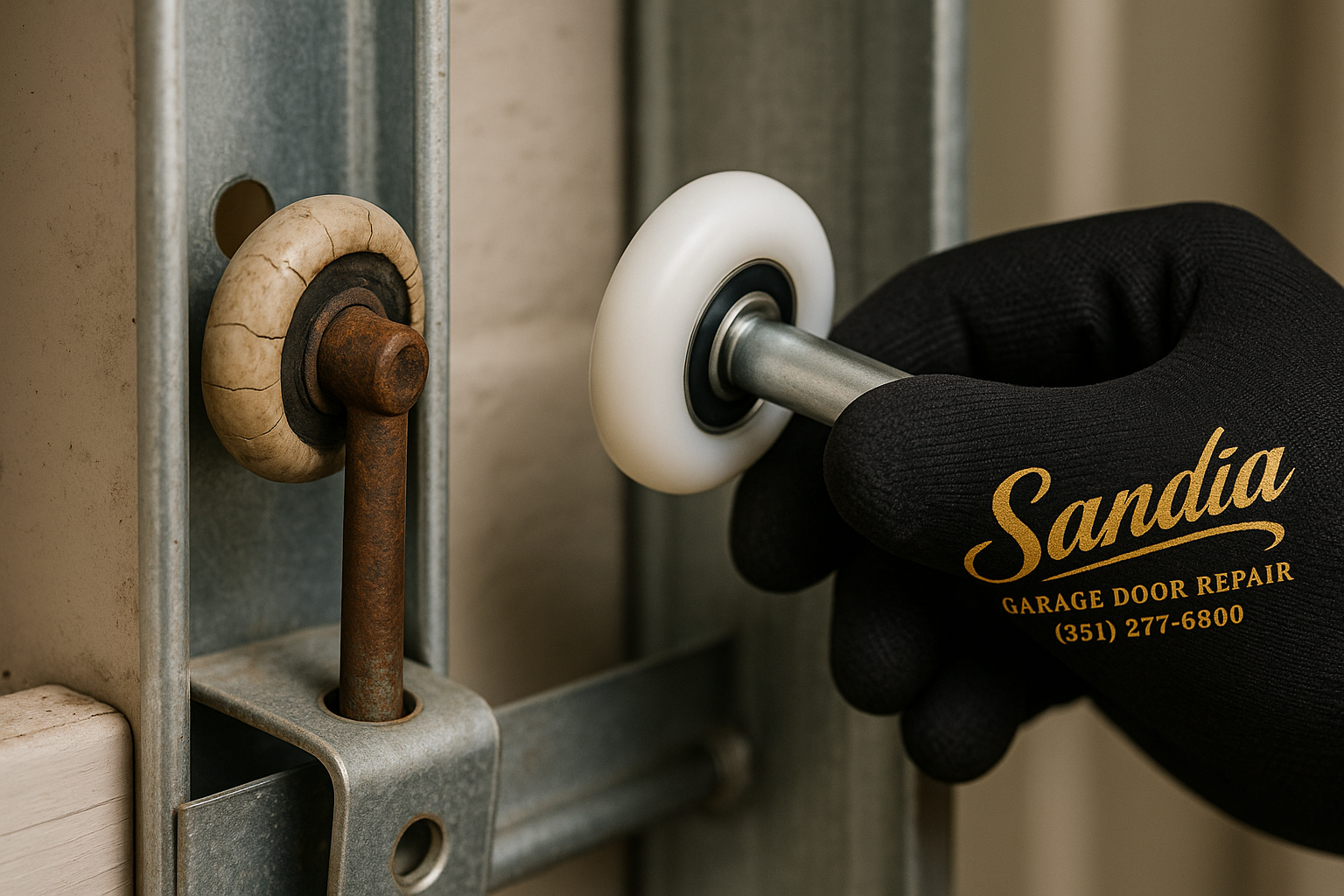 Garage Door Roller Replacement in Lemoore